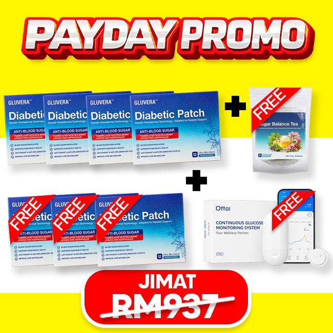 PROMO GLUVERA PAYDAY (4 KOTAK GLUVERA + FREE 3 KOTAK GLUVERA + FREE 1 POUCH GLUVERA TEA + FREE 1 GLUCOSE METER)