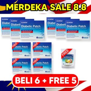 PAKEJ PROMO MERDEKA 9.9 (6 KOTAK GLUVERA + FREE 4 KOTAK GLUVERA + FREE 1 POUCH GLUVERA TEA)